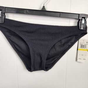 Salt & Cove Bikini Bottom‎ M Black Textured Stretch Swim Brief NWT $19.99 MSRP